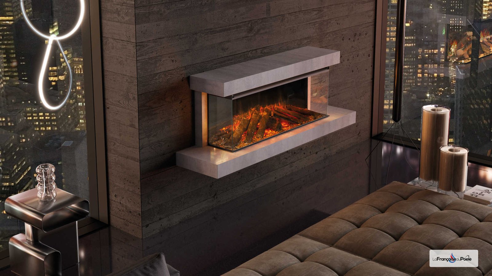 Cheminée électrique Lumen 1200  2000W - craie -LA NORDICA EXTRAFLAME-